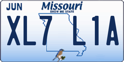 MO license plate XL7L1A