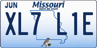 MO license plate XL7L1E