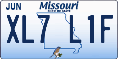 MO license plate XL7L1F