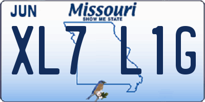 MO license plate XL7L1G
