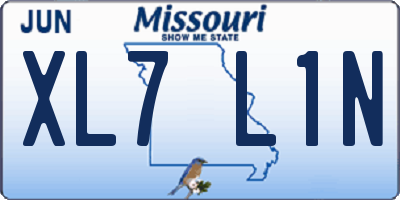 MO license plate XL7L1N