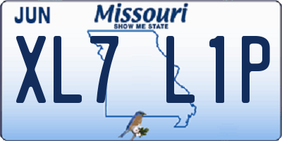 MO license plate XL7L1P