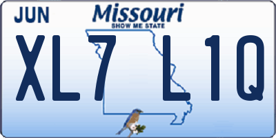 MO license plate XL7L1Q