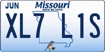 MO license plate XL7L1S