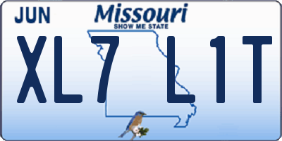 MO license plate XL7L1T