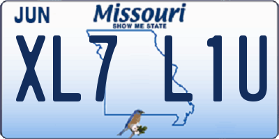 MO license plate XL7L1U
