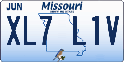 MO license plate XL7L1V