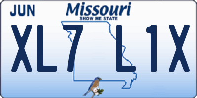MO license plate XL7L1X