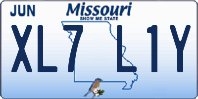 MO license plate XL7L1Y