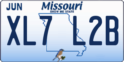 MO license plate XL7L2B