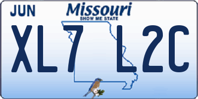 MO license plate XL7L2C