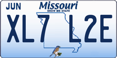 MO license plate XL7L2E