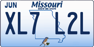 MO license plate XL7L2L