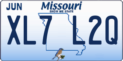 MO license plate XL7L2Q