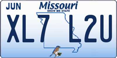 MO license plate XL7L2U