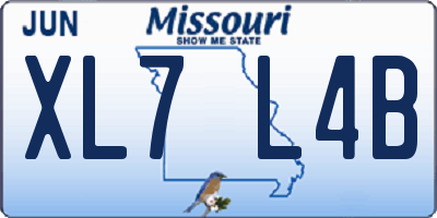 MO license plate XL7L4B