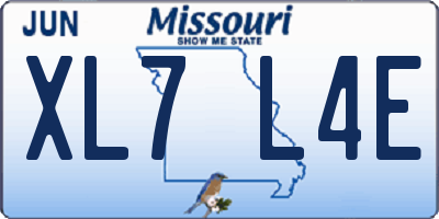 MO license plate XL7L4E