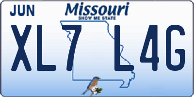 MO license plate XL7L4G