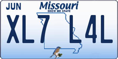 MO license plate XL7L4L