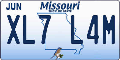MO license plate XL7L4M