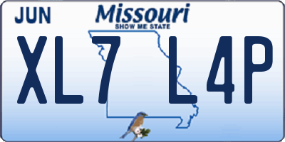 MO license plate XL7L4P
