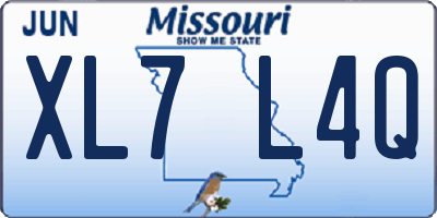 MO license plate XL7L4Q
