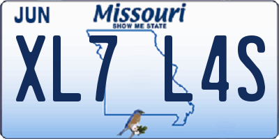 MO license plate XL7L4S