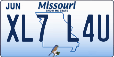 MO license plate XL7L4U