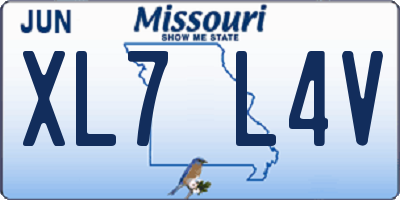 MO license plate XL7L4V
