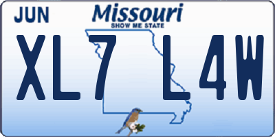 MO license plate XL7L4W