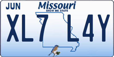 MO license plate XL7L4Y