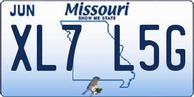 MO license plate XL7L5G