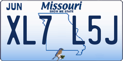 MO license plate XL7L5J