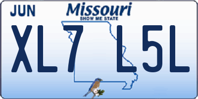 MO license plate XL7L5L