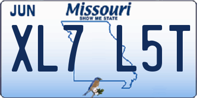 MO license plate XL7L5T