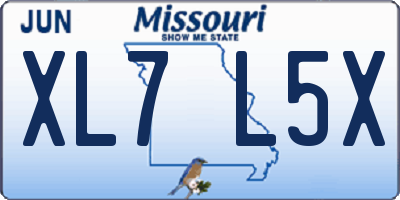 MO license plate XL7L5X