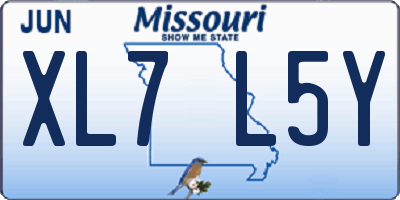 MO license plate XL7L5Y