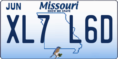 MO license plate XL7L6D