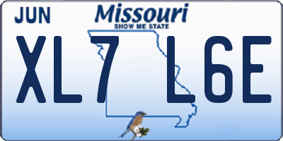 MO license plate XL7L6E