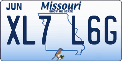 MO license plate XL7L6G
