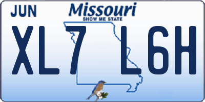 MO license plate XL7L6H