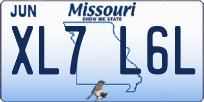 MO license plate XL7L6L