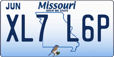 MO license plate XL7L6P