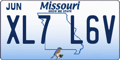 MO license plate XL7L6V