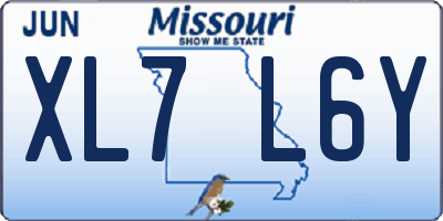 MO license plate XL7L6Y