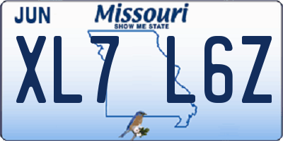 MO license plate XL7L6Z