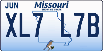 MO license plate XL7L7B