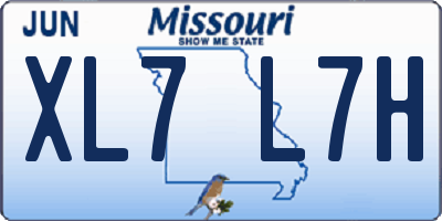 MO license plate XL7L7H