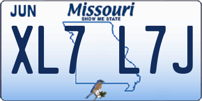MO license plate XL7L7J