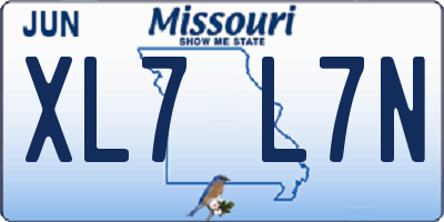 MO license plate XL7L7N